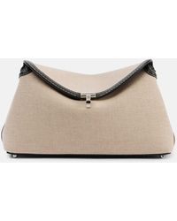 TOTEME - Clutch T-Lock Aus Canvas Mit Leder - Lyst