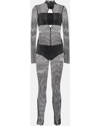 GIUSEPPE DI MORABITO - Crystal-Embellished Mesh Jumpsuit - Lyst