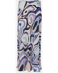 RIXO London - Kelly Printed Silk Maxi Skirt - Lyst