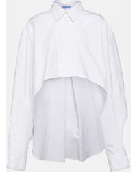 Mugler - Camisa en popelin de algodon drapeada - Lyst