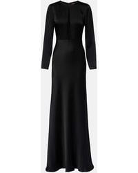 Max Mara - Bird Satin Maxi Dress - Lyst
