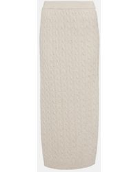 Brunello Cucinelli - Knit Cotton-Blend Midi Skirt - Lyst