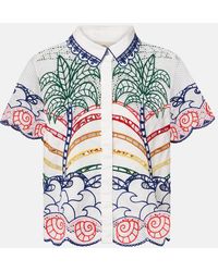 FARM Rio - Broderie Anglaise Cotton Shirt - Lyst