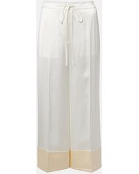 TOTEME - Cropped Satin Wide-Leg Pants - Lyst