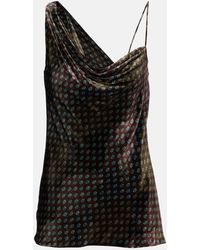 Dries Van Noten - Draped Printed Velvet Top - Lyst