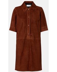 Yves Salomon - Suede Polo Dress - Lyst