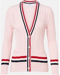 Thom Browne - Cable-Knit Cotton Cardigan - Lyst