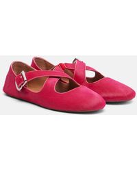 Alaïa - La Ballerine Leather Ballet Flats - Lyst