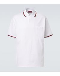 Gucci - Web Stripe Cotton-Blend Pique Polo Shirt - Lyst