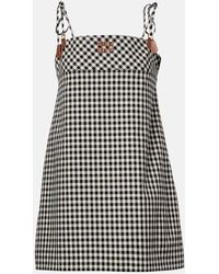 Miu Miu - Vestido Corto De Algodon A Cuadros - Lyst