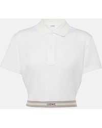 Loewe - Cropped Cotton Polo Shirt - Lyst