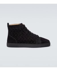 Christian Louboutin - Louis Suede High-Top Sneakers - Lyst