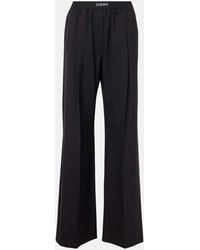 Loewe - Pantalon Ample A Taille Haute En Laine - Lyst