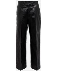 Polo Ralph Lauren - Pantalones de piel cropped - Lyst