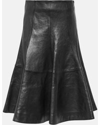 Khaite - The Lennox Leather Midi Skirt - Lyst