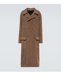 Dolce & Gabbana - Abrigo cruzado de lana jaspeada y alpaca - Lyst