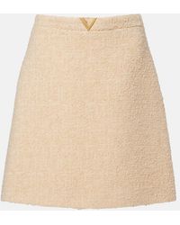 Valentino - Vgold Wool-Blend Tweed Miniskirt - Lyst