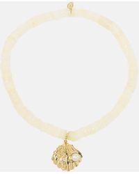 Sydney Evan - Clam Shell 14kt Gold Charm Bracelet With Diamonds And Freshwater Pearl - Lyst