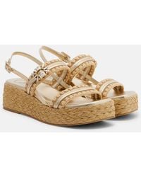 Roger Vivier - Embellished Platform Espadrille Sandals - Lyst