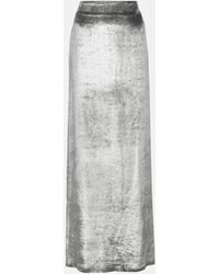 Brunello Cucinelli - High-Rise Velvet Maxi Skirt - Lyst
