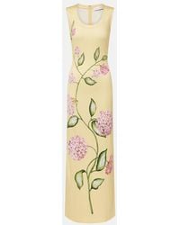 Oscar de la Renta - Porcelain Flower Jersey Maxi Dress - Lyst