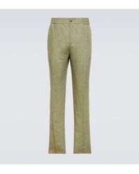 Etro - Linen Straight Pants - Lyst