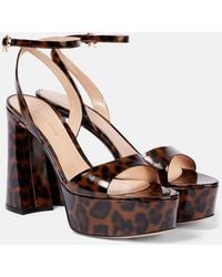 Gianvito Rossi - Nancy 110 Leopard-Print Platform Sandals - Lyst