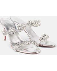 Christian Louboutin - Just Jewel 85 Embellished Pvc Mules - Lyst