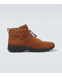 ZEGNA - Triple Stitch Vetta Suede Sneakers - Lyst