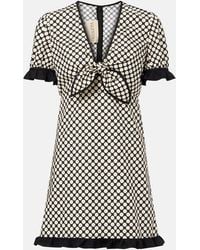 Valentino - Ruffled Polka-Dot Cotton Poplin Minidress - Lyst
