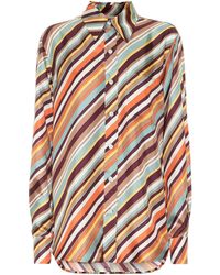 Marni Camisa de sarga de seda de rayas - Multicolor