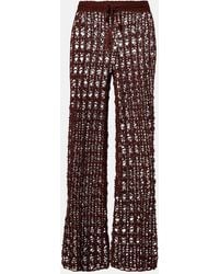 Anna Kosturova - Crochet Cotton Wide-Leg Pants - Lyst