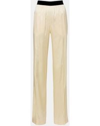 Tom Ford - High-Rise Silk-Blend Satin Straight Pants - Lyst