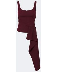 Roland Mouret - Draped Wool And Silk Top - Lyst