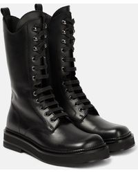 The Attico - Robin Leather Combat Boots - Lyst