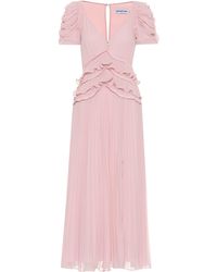 Self-Portrait Chiffon Midi Dress - Pink