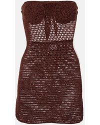 Anna Kosturova - Robe Bustier En Crochet De Coton A Fleurs - Lyst