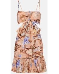 Zimmermann - Vestido Corto Coco De Algodon Floral - Lyst