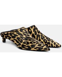 Jil Sander - Pointy Leopard-Print Calf Hair Mules - Lyst