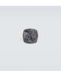 Tom Wood - Anello Cushion Larvikite in argento sterling - Lyst