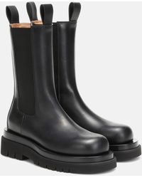 Bottega Veneta Lug Leather Chelsea Boots - Black