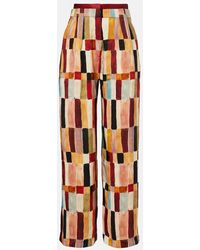 ALÉMAIS - X Lrnce Marjorelle Printed Linen And Silk Palazzo Pants - Lyst