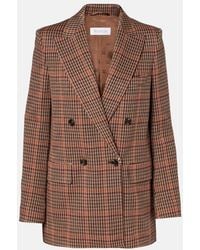 Max Mara - Blazer Guelfo De Lana Y Algodon A Cuadros - Lyst