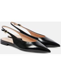 Gianvito Rossi - Robbie Sling 05 Leather Slingback Flats - Lyst