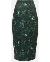 Emilia Wickstead - Lorelei Floral Taffeta Faille Pencil Skirt - Lyst
