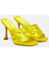 Aquazzura - Oahu 95 Satin Mules - Lyst