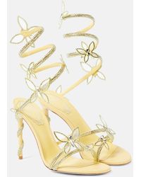 Rene Caovilla - Margot Butterfly Embellished Satin Sandals - Lyst