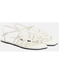 Loewe - Paula's Ibiza Petal Anagram Leather Sandals - Lyst