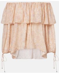 Chloé - Floral Silk Charmeuse Top - Lyst