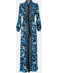 Diane von Furstenberg - Robe longue Joshua en crepe a fleurs - Lyst